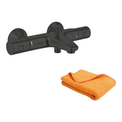 Mitigeur bain douche thermostatique Precision Start noir + microfibre