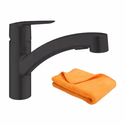 Les avantages du robinet de cuisine avec douchette GROHE Start noir mat : GROHE SilkMove Cartouche céramique Monotrou sur pla ...