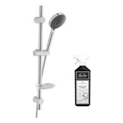 Pommeau de douche Master Slot 3 jets avec barre, porte savon et flexible + nettoyant Briochin
