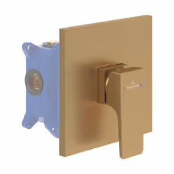 Avantages de la Façade mécanique VILLEROY ET BOCH Architectura Square Brushed Gold + corps encastré Design épuré et moderne : ...