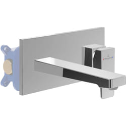 Mitigeur lavabo mural  Architectura Square avec vidage Push Open Chrome + corps encastré