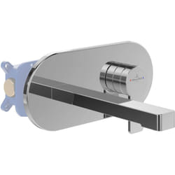 Villeroy&boch - Mitigeur lavabo mural villeroy et boch Architectura avec vidage Push Open chrome + corps encastré
