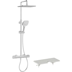 Colonne de douche thermostatique Jacob Delafon Emma chromé + tablette de douche