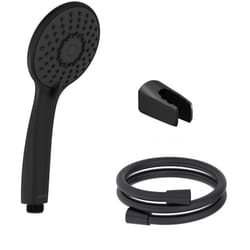 Jacob Delafon - Pommeau de douche Juliette noir mat + flexible et support de douche noir mat