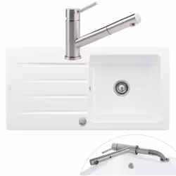 Les avantages de l'Evier VILLEROY ET BOCH Architectura 60 Blanc - Vidage automatique inclus Fabriqué en France Évier en céram ...