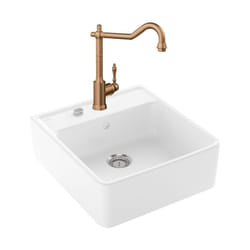 Villeroy&boch - Evier villeroy et boch Timbre d'office Tradition 1 bac vidage auto + Robinet de cuisine Avia 2.0 Bronze