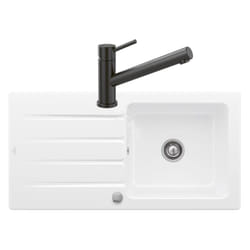 Evier 1 bac  Architectura 60 vidage auto + Robinet de cuisine Como Anthracite