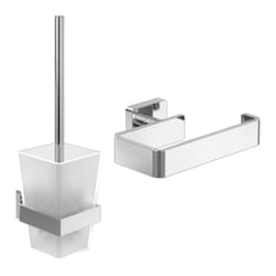 Dérouleur de papier toilette sans couvercle + Ensemble brosse WC  Striking Chrome