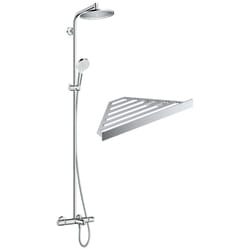 Colonne bain douche thermostatique Hansgrohe Crometta s 240 chromé + tablette Addstoris