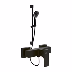 Mitigeur mécanique douche  Architectura Square Noir mat + Ensemble de douche Verve Showers 3 jets Noir mat