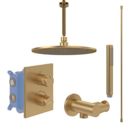 Colonne de douche encastrée thermostatique 2 voies VILLEROY ET BOCH Universal Taps & Fittings or brossé