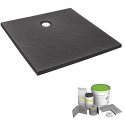 Jacob Delafon - Pack receveur de douche 80 x 80 Ipso carré gris anthracite + Kit d'étanchéité wedi