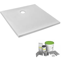 Pack receveur de douche 80 x 80 Ipso carré blanc + Kit d'étanchéité WEDI