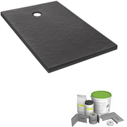 Pack receveur de douche 140 x 90 JACOB DELAFON Ipso rectangle gris anthracite + Kit d'étanchéité WEDI