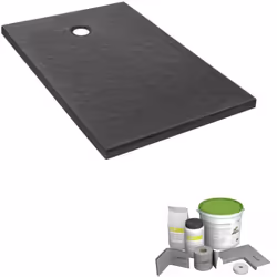 Pack receveur de douche 120 x 80 Ipso rectangle gris anthracite + Kit d'étanchéité WEDI