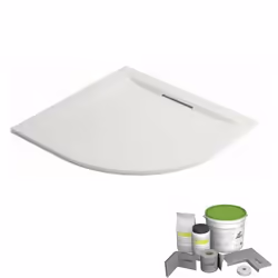 Pack receveur de douche 90 x 90 Flight Pure carré blanc + Kit d'étanchéité + Pieds