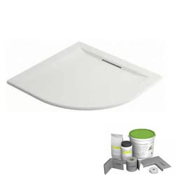 Pack receveur de douche 90 x 90 Flight Pure carré blanc + Kit d'étanchéité + Pieds