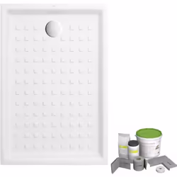 Pack receveur de douche 120 x 90 O Novo rectangle blanc + Kit d'étanchéité WEDI