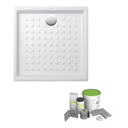 Pack receveur de douche 100 x 100 villeroy et boch o Novo carré blanc + Kit d'étanchéité wedi