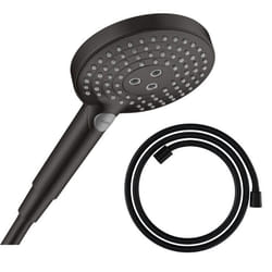 Pommeau de douche Raindance Select S EcoSmart 120 3 jets noir mat + flexible de douche Designflex 160 cm noir mat