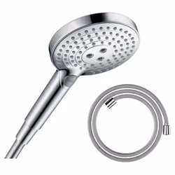 Pommeau de douche Raindance Select S EcoSmart 120 3 jets chromé + flexible de douche Designflex 200 cm chromé
