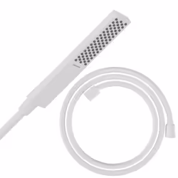 Pommeau de douche Pulsify E 100 EcoSmart blanc mat + flexible de douche Designflex 160 cm blanc mat