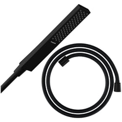 Pommeau de douche Pulsify E 100 EcoSmart noir mat + flexible de douche Designflex 125 cm noir mat