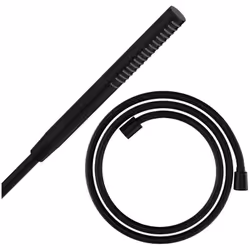 Pommeau de douche Pulsify S 100 EcoSmart noir mat + flexible de douche Designflex 160 cm noir mat