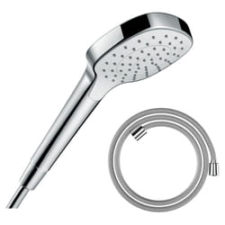 Pommeau de douche Hansgrohe Croma Select e EcoSmart blanc/chromé + flexible de douche Hansgrohe Designflex 200 cm chromé