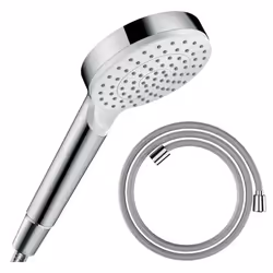 Pommeau de douche Crometta EcoSmart blanc/chromé + flexible de douche Designflex 160 cm chromé