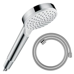 Pommeau de douche Crometta EcoSmart blanc/chromé + flexible de douche Designflex 160 cm chromé