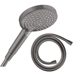 Pommeau de douche Raindance Select S EcoSmart 120 3 jets noir chromé brossé + flexible de douche 1,60 m Isiflex noir chromé brossé