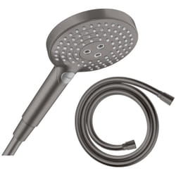 Hansgrohe - Pommeau de douche Raindance Select s EcoSmart 120 3 jets noir chromé brossé + flexible de douche 1,25 m Isiflex noir chromé brossé