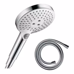 Pommeau de douche Raindance Select S EcoSmart 120 3 jets blanc/chromé + flexible de douche 1,60 m Isiflex chromé