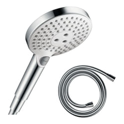 Pommeau de douche Raindance Select S EcoSmart 120 3 jets blanc/chromé + flexible de douche 1,60 m Isiflex chromé