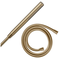 Pommeau de douche HANSGROHE Pulsify S 100 EcoSmart bronze brossé + flexible de douche 1,60 m HANSGROHE Isiflex bronze brossé