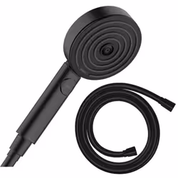 Pommeau de douche Pulsify Select EcoSmart 105 3 jets Relaxation + flexible de douche Isiflex 160 cm noir mat