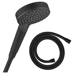 Pommeau de douche Hansgrohe Vernis Blend 100 EcoSmart Vario noir mat + flexible de douche 1,60 m Hansgrohe Isiflex noir mat