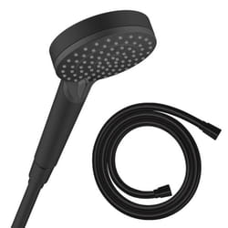 Pommeau de douche Vernis Blend 100 EcoSmart Vario noir mat + flexible de douche 1,25 m Isiflex noir mat