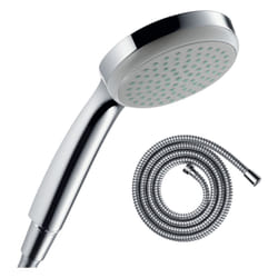 Pommeau de douche Hansgrohe Croma 100 EcoSmart chromé + flexible de douche 1,60 m Hansgrohe Metaflex chromé
