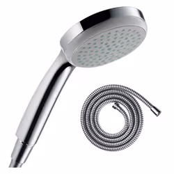 Pommeau de douche Croma 100 EcoSmart chromé + flexible de douche 1,25 m Metaflex chromé