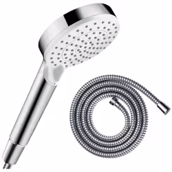 Les avantages du pommeau de douche HANSGROHE Crometta EcoSmart 2 jets blanc/chromé Largeur agréable pour une utilisation simp ...