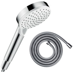 Pommeau de douche Hansgrohe Crometta EcoSmart 2 jets blanc/chromé + flexible de douche 2 m Hansgrohe Metaflex chromé