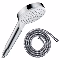 Les avantages du pommeau de douche HANSGROHE Crometta EcoSmart blanc/chromé Largeur agréable pour une utilisation simple et e ...