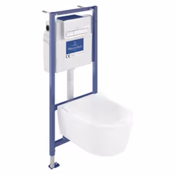 Pack WC suspendu sans bride Avento + Bâti support ViConnect Pro + abattant frein de chute + plaque chromée