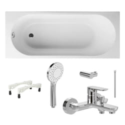 Pack baignoire 170 x 70 villeroy et boch o Novo avec pieds et robinet