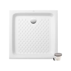 Pack receveur 90 x 90 Villeroy & boch O Novo ceramique carré blanc avec bonde D90