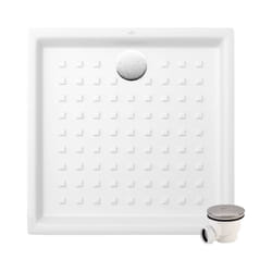 Pack receveur 100 x 100 villeroy et boch o Novo ceramique carré blanc avec bonde D90