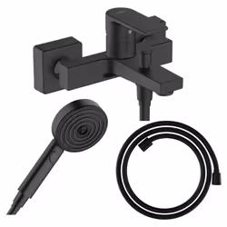 Profitez d'un ensemble robinetterie 100% HANSGROHE,composé d'un mitigeur thermostatique bain douche, d'une douchette à main e ...
