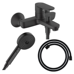 Pack mitigeur bain douche Vernis Blend + Flexible Designflex + Pommeau Pulsify Select 105 3 jets noir mat